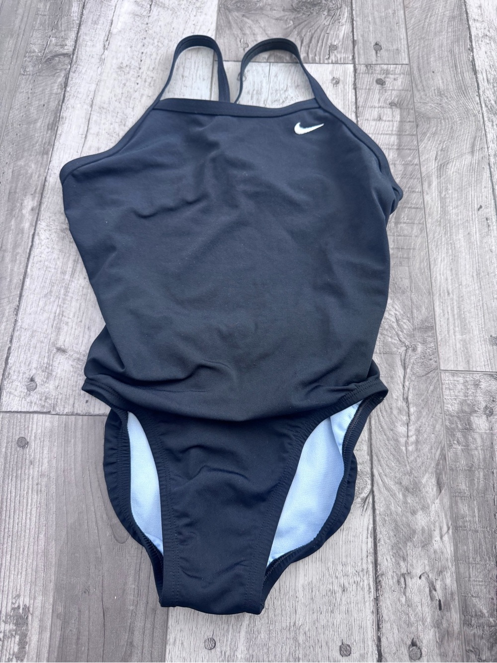 Nike Swimsuit Womens 30 US 4 Fastback Black Swim Performance Athletic Team